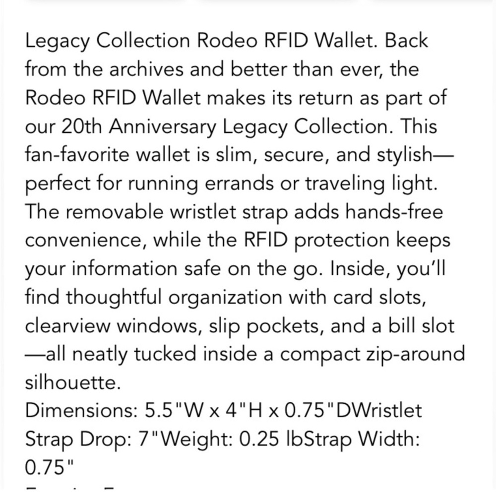 🪸🐠 NWT Lug Legacy Collection RFID Rodeo wallet in beautiful Coral Red - Picture 6 of 7